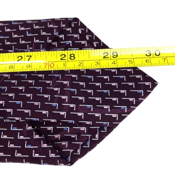 BRIONI Silk Tie Hand Made In Italy Dark Purple Blue Pink Italian Men Necktie 60" - Picture 12 of 12